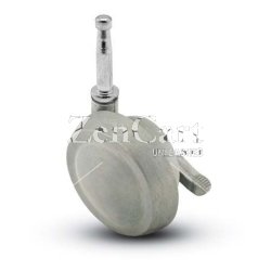(image for) Caster; Ball; Swivel; 2-1/2; Metal/ Zinc; Grip Neck; 5/16x1-1/2; Satin Chrome; Acetyl/ Resin Brng; 100#; Pedal Lock; Wheel (Item #68344)