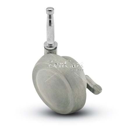(image for) Caster; Ball; Swivel; 2-1/2; Metal/ Zinc; Grip Neck; 5/16x1-1/2; Satin Chrome; Acetyl/ Resin Brng; 100#; Pedal Lock; Wheel (Item #68344)