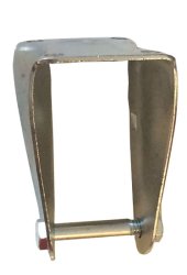 Yoke Axle & Nut; Rigid; 5" x 1-1/4"; Top Plate (2-5/8"x3-3/4"; holes: 1-3/4"x2-3/4" slotted to 3"; 5/16" bolt); Zinc; 3/8" Bore; 325# (Item #88324)
