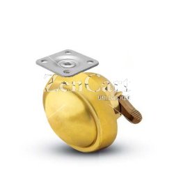(image for) Caster; Ball; Swivel; 2-1/2"; Metal/ Zinc; Top Plate; 1-1/2"x1-1/2"; hole spacing: 1"x1"; 3/16 bolt; Brass; Acetyl/ Resin Brng; 100#; Pedal Lock; Wheel (Item #68527)