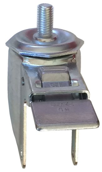 (image for) Yoke, Axle and Nut: Swivel; 4\" x 1-1/4\"; Threaded Stem (3/8\"-16TPI x 1\"); Zinc; 3/8\" Bore; 1-9/16\" Hub Length; 300#; Total Lock (Item #87373)
