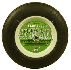 (image for) Flat Free Wheelbarrow Wheel; 4.80/4.00-8 (16" x 3-1/2"); Ball Brng; 5/8" Bore; 6" Hub Length; 500#; Centered One-piece Hub; Ribbed Tread (Item #88707)