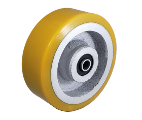 (image for) Wheel; 8" x 2"; PolyU (1/2"; 95A) on Cast; Prec Ball Brngs; 1/2" Bore; 2-7/16" Hub Length; 2000#; 3-year Warranty (Item #88849)