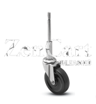 (image for) Ladder Caster; Swivel; 2" x 13/16"; Rubber (Soft; non-marking); Stem (5/16" x 4-13/16"; thread length 5/8"); Zinc; Plain bore; 80#. Spring not included. (Item #64719)
