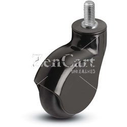 (image for) Caster; Swivel; 3" x 1"; Thermoplastized Rubber (Black); Threaded Stem (1/2"-13TPI x 1-1/2"); Black; Precision Ball Brng; 110#; Raceway Seal; Thread guards (Item #64732)
