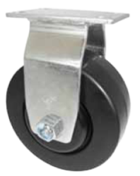 Caster; Rigid; 5" x 1-1/2"; Polyolefin; Top Plate (2-3/8"x3-5/8"; holes: 1-3/4"x2-7/8" slotted to 3"; 5/16" bolt); Zinc; Roller Brng; 400#; Zerk Axle (Item #66421)