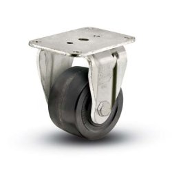 Caster; Rigid; 2-1/2 x 1-3/4; Polyolefin; Top Plate; 2-1/2x3-5/8; hole spacing: 1-3/4x2-13/16; 5/16 bolt; Zinc; Roller Brng; 400# (Item #68582)