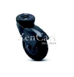 (image for) Caster; Swivel; 3" x 15/16"; Rubber; Soft; Hollow Kingpin (3/8" bolt); Black Zinc; Precision Ball Brng; 110#; Hood (Item #68574)
