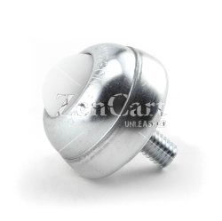 (image for) Ball Transfer; 1" Nylon ball; Threaded Stud; 3/8"-20TPI x 11/16"; Zinc-plated cup and stud; 75#; 1-3/8" load height (Item #89344)