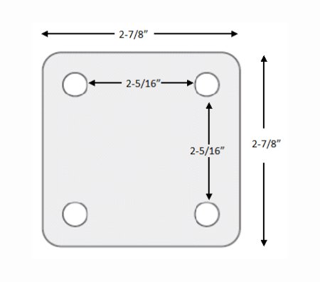 (image for) Stabilizer Caster; Swivel; 1-3/4" x 1-1/16"; Nylon; Plate (2-7/8"x2-7/8"); Ivory; 220# (Wheel) 550#; Stabilizer (open sides) pad extends 1/2" (Item #66822)