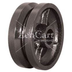 (image for) Wheel; 8" x 2-1/2"; V-Groove (7/8) Cast Iron; Roller Brng; 1" Bore; 2-3/4" Hub Length; 2500# (Item #89906)