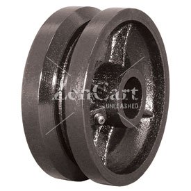 (image for) Wheel; 6" x 2"; V-Groove (7/8) Cast Iron; Roller Brng; 3/4" Bore; 2-7/16" Hub Length; 1000# (Item #89751)