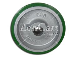 (image for) Drive Wheel; 10" x 2-1/2"; 95A PolyU on Cast Iron; Plain bore; 1-13/16" Bore; 2-3/4" Hub Length; 2000#; Keyway (1/2" x 1/4" w/ 2 set screws) (Item #87299)