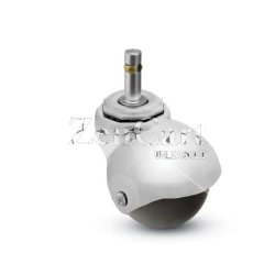 (image for) Caster; Spherical; Swivel; 2"; Polyolefin; Grip Ring; 7/16"x7/8"; Bright Chrome; Plain bore; 80# (Item #69103)