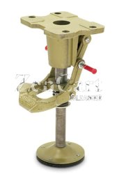 (image for) Floor Lock; Cast Iron; For 6" Casters; Extended: 7-1/2"; Plate (4-1/2"x6-1/4"; holes: 2-7/16"x4-15/16" slotted to 3-3/8"x5-1/4"; 1/2" bolt); Zinc Chromate (Item #87644)