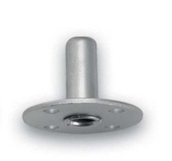 Socket; Grip Ring; for wood: 9/16" OD x 1-1/2" long; Metal; 2-1/8" tack plate; 1/4" screws; fits 7/16" grip ring connectors. (Item #89893)
