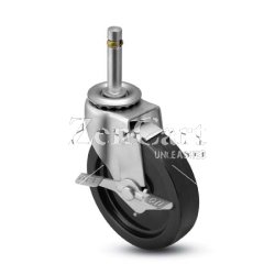 (image for) Caster; Swivel; 4" x 1"; Polyolefin; Grip Ring (7/16" x 1-1/2"); Zinc; Plain bore; 200#; Tread brake (Item #65412)