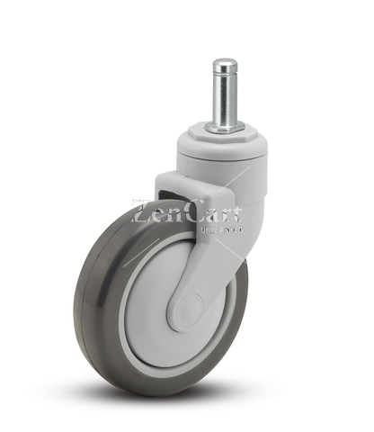 (image for) Caster; Swivel; 4"x1-1/4"; PolyU on PolyO; Grip Ring (7/16"x1-7/16"); Nylon; Precision Ball Brng; 220#; Thread guards (Item #66873)