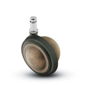Caster; Ball; Swivel; 3"; Rubber; Hard; Grip Ring; 7/16"x7/8"; Antique; Acetyl/ Resin Brng; 100# (Item #69575)