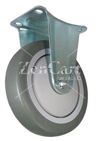 (image for) Caster; Rigid; 6x1-1/4; PolyU on PolyO (Gr/Bg); Stainless Stl; Plate; 3-3/4x4-1/2; holes: 2-5/8x3-5/8 (slotted to 3x3); 3/8 bolt; Ball Brng; Thrd Grds (Item #67609)