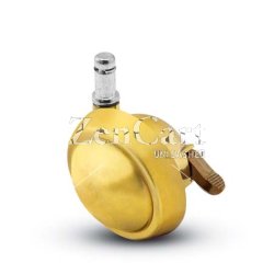(image for) Caster; Ball; Swivel; 2-1/2"; Metal/ Zinc; Grip Ring; 3/8"x1"; Brass; Acetyl/ Resin Brng; 100#; Pedal Lock; Wheel (Item #68496)