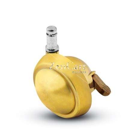 (image for) Caster; Ball; Swivel; 2-1/2"; Metal/ Zinc; Grip Ring; 7/16"x1-7/16"; Brass; Acetyl/ Resin Brng; 100#; Pedal Lock; Wheel (Item #68503)