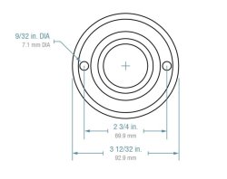 (image for) Ball Transfer; Low Profile; 1-1/2" Stainless Steel ball; Flange (3-11/16" diameter: two 1/4" holes: 2-3/4" apart); CarbonSteel flange; 200#; 1-1/8" profile (Item #88817)