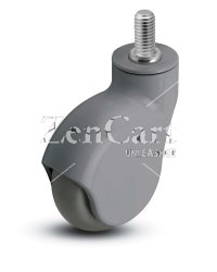 (image for) Caster; Swivel; 4" x 1-1/4"; TPR Rubber (Gray); Threaded Stem (3/8"-16TPI x 5/8"); Gray; Precision Ball Brng; 225#; Raceway Seal; Thread guards (Item #66222)