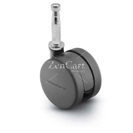 (image for) Caster; Twin; Swivel; 2" (50mm); Nylon; Grip Neck; 5/16"x1-1/2"; Black; Zinc Body Brng; 75# (Series discontinued. Limited stock) (Item #69439)