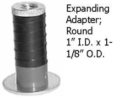 (image for) Caster; Swivel; 4" x 1"; Polyolefin; Expandable Adaptor (1" - 1-1/8" ID Tubing); Zinc; Oillite/ Delrin Brng; Wgt Cap: 220# (Item #69933)