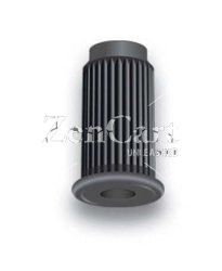 (image for) Caster Socket (Round); Grip Ring: 1-1/8" O.D. x .7/16" I.D.; Plastic (dark); for 16 ga 1-1/4" Tubing w/ 1.12" ID; fits 7/16" connectors up to 2" long (Item #89421)