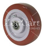 (image for) Wheel; 6"x2"; PolyU on PolyO; Roller Brng; 5/8" Bore; 2-7/16" Hub Length; 900# (Item #87434)