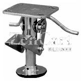 (image for) Floor Lock; For 4" Casters; Extended: 5-3/4"; Top Plate; 4"x4-1/2"; hole spacing: 2-5/8x3-5/8 (slotted to 3x3); 3/8 bolt; Zinc. Kickbar Style (Item #89871)