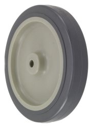 (image for) Leveling Caster; Swivel; 4"x1-1/4"; PolyU on PolyO; Plate (3-1/2"x3-1/2": holes: 2-5/8"x2-5/8"; 5/16" bolt); 250#; Load height: 7.06" - 7.81" (Item #63259)
