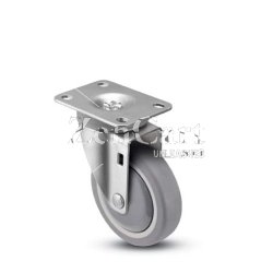 (image for) Caster; Swivel; 6x1-1/4; PolyU on PolyO (Gr/Bg); Stainless Stl; Plate; 3-3/4x4-1/2; holes: 2-5/8x3-5/8 (slotted to 3x3); 3/8 bolt; Ball Brng; Thrd Grds (Item #67610)