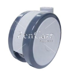 (image for) Caster; Twin Wheel; Swivel; 100mm; Polyurethane; Grip Ring (7/16" x 1-1/2"); Gray; Riveted Axle; 225# (Item #64168)
