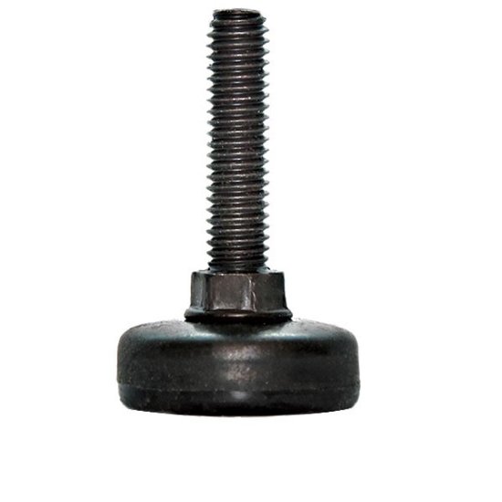 Glide; Base is 3/8\" x 1\"; Threaded Stem (1/2\"-13TPI x2\"); Black Poly Base with base nut; non-swiveling (Item #87414)