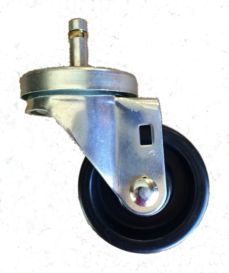 (image for) Caster; Swivel; 3\" x 1-1/4\"; Polyolefin; Brass Grip Ring (7/16\" x 1-3/8\"); Zinc; Plain bore; 275# (Item #63237)
