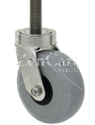(image for) Caster; Swivel; 4" x 2"; Nylon; Hollow Kingpin (1/2" bolt hole); Stainless; Stainless Roller Brng; 1000#; Kingpinless (Item #62935)