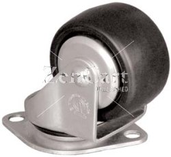(image for) Caster; Swivel; 3x1-13/16; Polyolefin; Plate (3-1/32x4-3/8: Diamond shape; two holes: 3-1/2 apart; 7/16 bolt); Zinc; Prec Ball Brng; 500#; Inverted Loading (Item #67312)