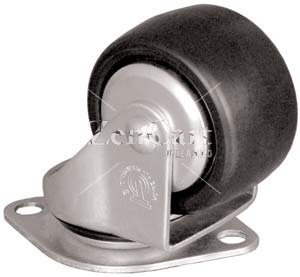(image for) Caster; Swivel; 3x1-13/16; Polyolefin; Plate (3-1/32x4-3/8: Diamond shape; two holes: 3-1/2 apart; 7/16 bolt); Zinc; Prec Ball Brng; 500#; Inverted Loading (Item #67312)