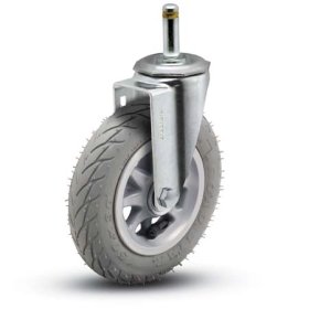 Caster; Swivel; 6" x 1-1/4"; Flat Free (Gray); Grip Ring (7/16"x1-7/16"); Zinc; Ball Brng; 150# (Item #69280)
