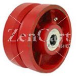 (image for) Wheel; 6" x 2"; V-Groove (7/8") Ductile Steel; Roller Brng; 1500#; 5/8" Bore; 2-3/16" Hub Length (Item #89570)