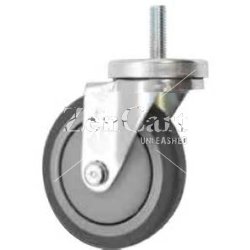 (image for) Caster; Swivel; 3" x 1-1/4"; PolyU on PolyO (Gray); Threaded Stem (3/8"-16TPI x 3/4"); Zinc; Precision Ball Brng; #; Dust Cover (Mtl); Thread guards (Item #64197)