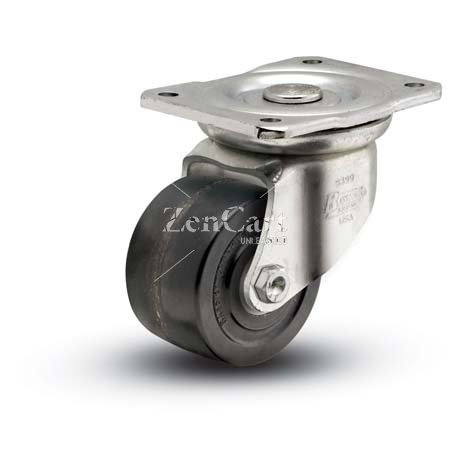 (image for) Caster; Swivel; 2-1/2" x 1-3/4"; Polyolefin; Plate; 2-1/2"x3-5/8"; holes: 1-3/4"x2-13/16"; 5/16" bolt; Zinc; Roller Brng; 400# (Item #68583)