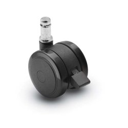 Caster; Twin; Swivel; 2" (50mm); Thermoplastized Rubber (Black); Grip Ring; 7/16x1-7/16; Black; Rivet; 75#; Pedal Lock; Wheel (Item #68058)
