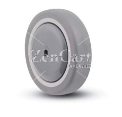 (image for) Wheel; 3" x 1-1/4"; Thermoplastized Rubber (Gray); Precision Ball Brng; 3/8" Bore; 1-9/16" Hub Length; 210#; Thread guards (Item #89002)