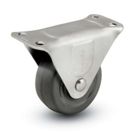 (image for) Caster; Rigid; 3" x 1-1/4"; Rubber (Hard); Top Plate (2-3/8"x3-5/8"; holes: 1-3/4"x2-7/8" slotted to 3"; 5/16" bolt); Zinc; Plain bore; 200# (Item #66269)