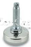 (image for) Glide; base is 3/8" tall x 1-3/8" diam; Polyethylene; Threaded Stem (5/16"-18TPI x 1"); Zinc; 100# (Item #89233)