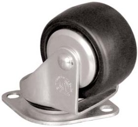 (image for) Caster; Swivel; 3x1-13/16; Polyolefin; Plate (3-1/32x4-3/8: Diamond shape; two holes: 3-1/2 apart; 7/16 bolt); Zinc; Prec Ball Brng; 500#; Inverted Loading (Item #67312)